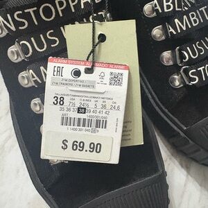 Black Sneakers with Bold Lettering